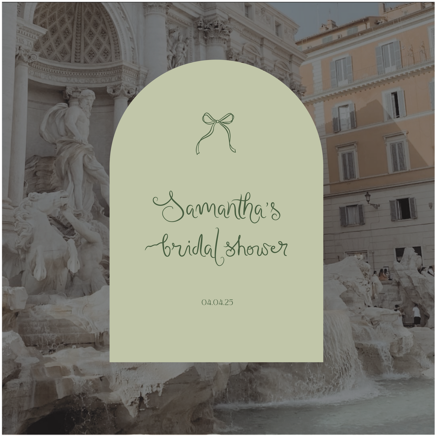 Trevi Fountain Event Welcome Sign