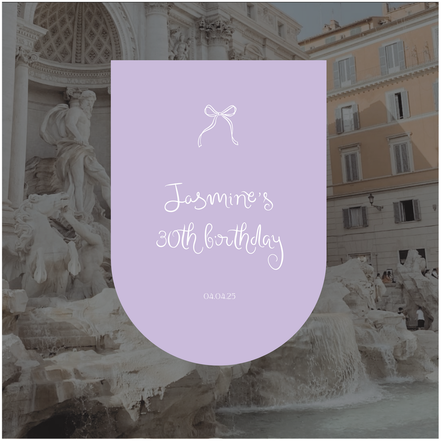 Trevi Fountain Event Welcome Sign