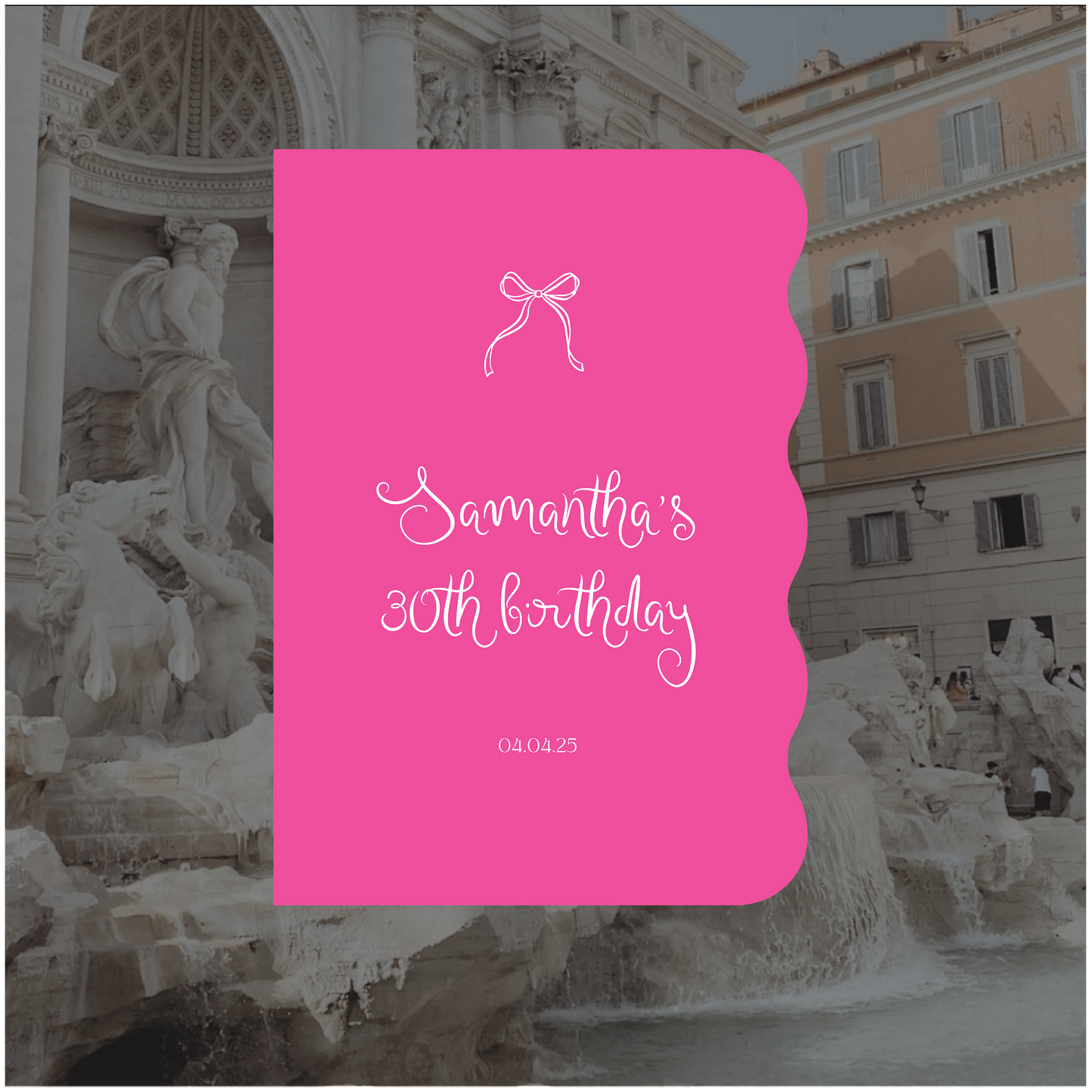 Trevi Fountain Event Welcome Sign