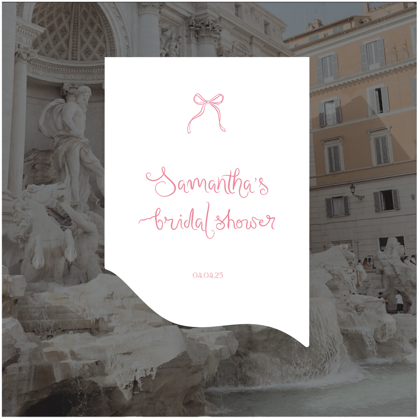 Trevi Fountain Event Welcome Sign