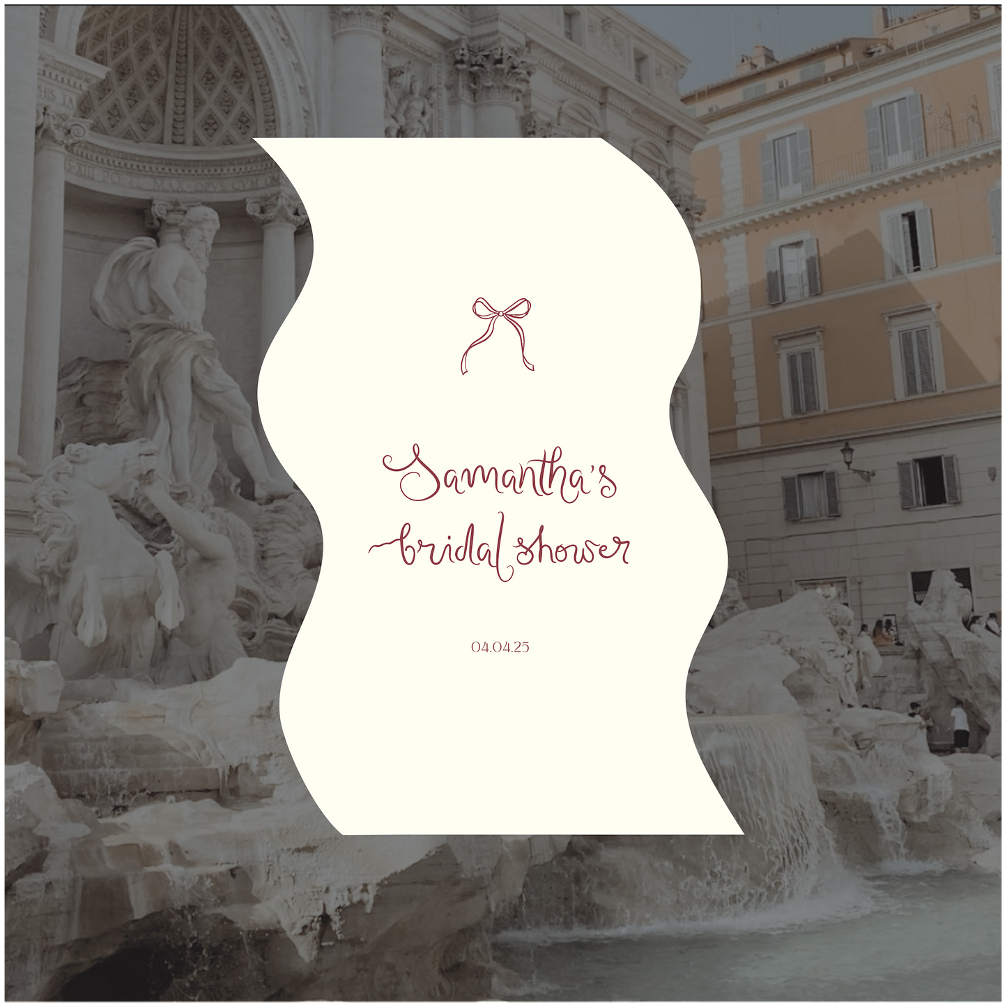 Trevi Fountain Event Welcome Sign