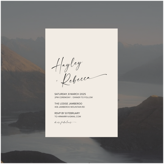 Wellington Single Invitation