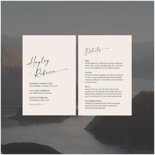 Wellington Single Invitation