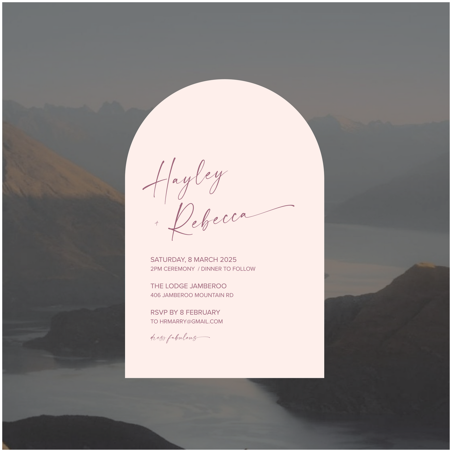 Wellington Single Invitation