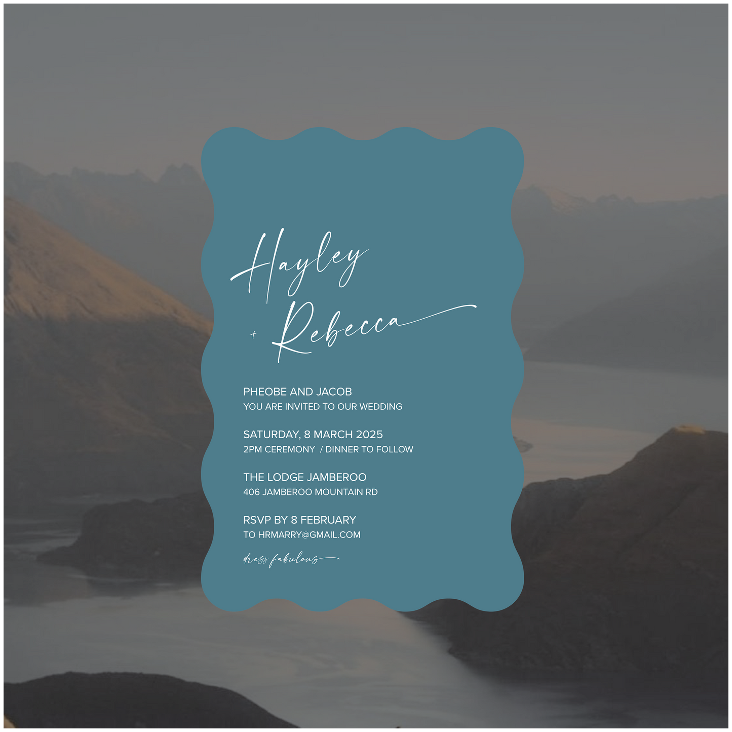 Wellington Single Invitation