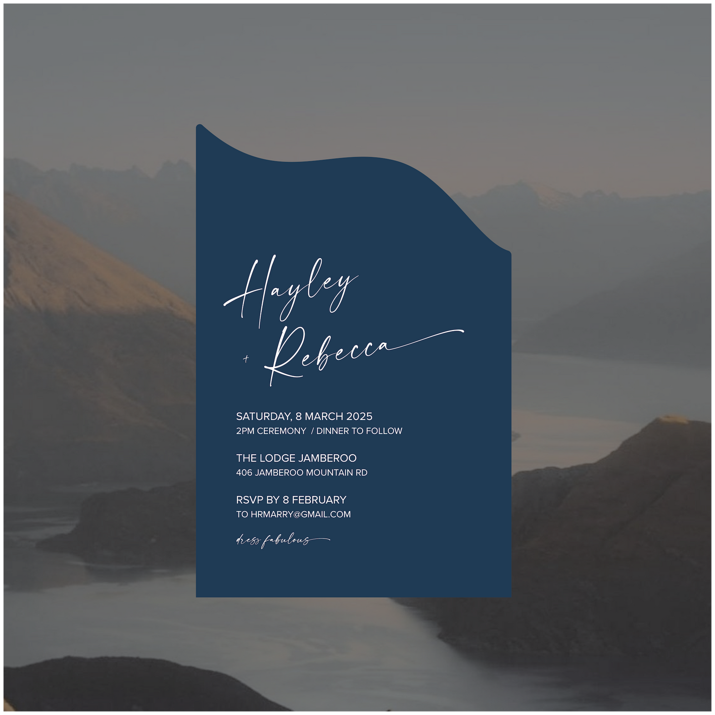 Wellington Single Invitation