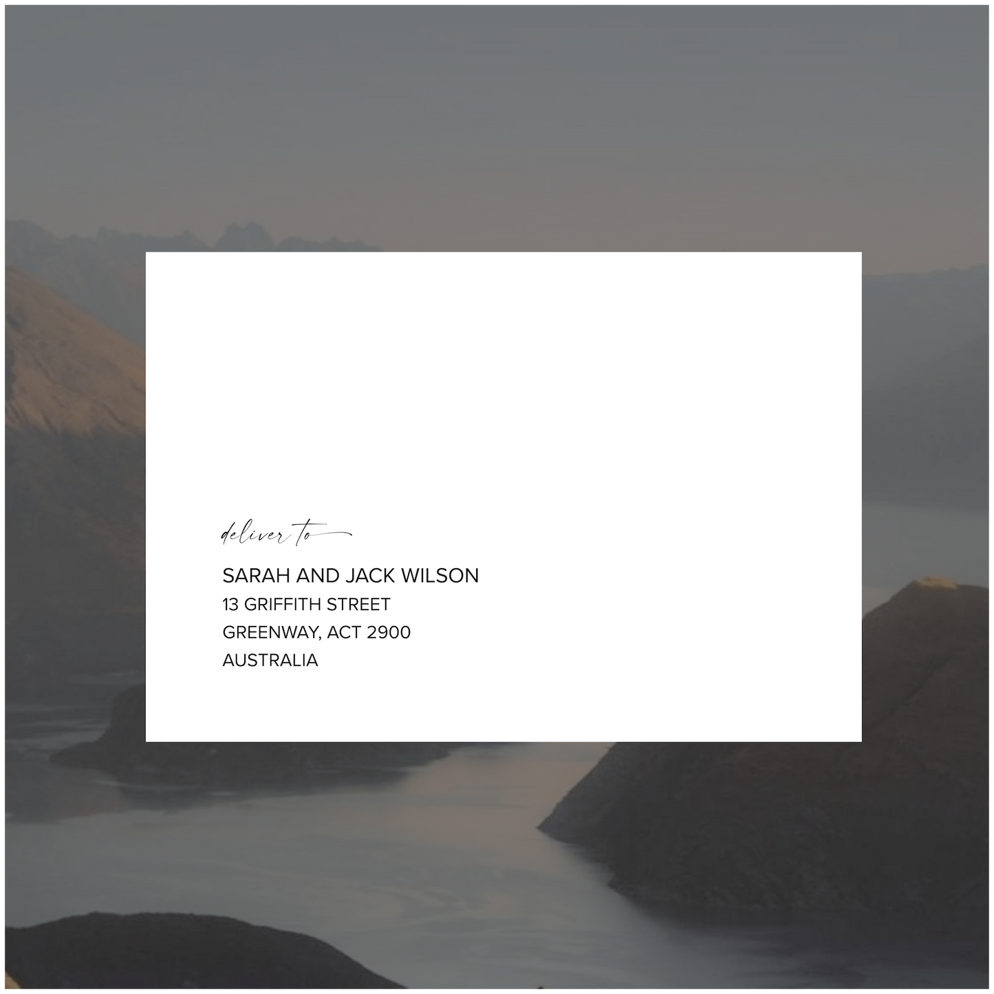 Wellington Single Invitation