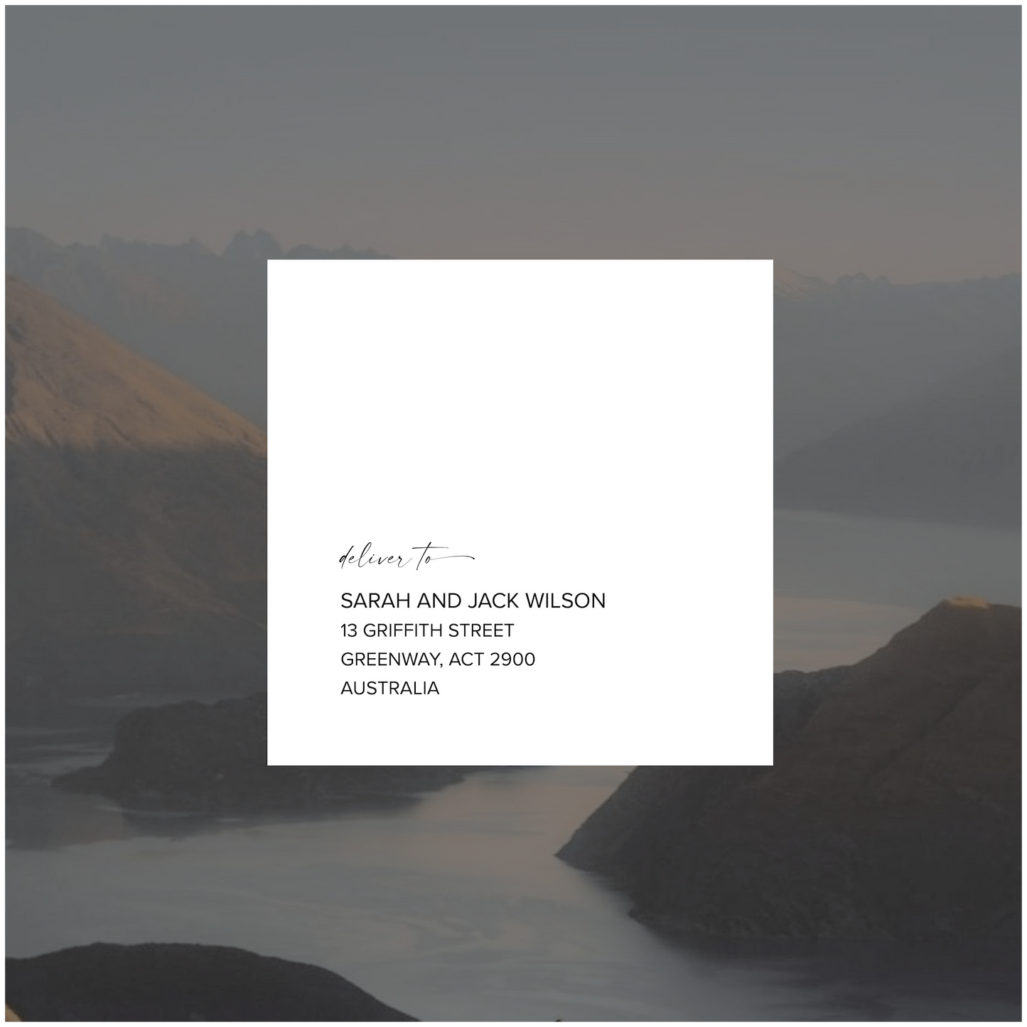 Wellington Single Invitation