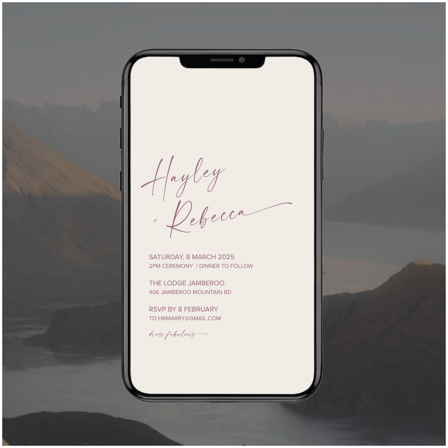 Wellington Digital File Invitation