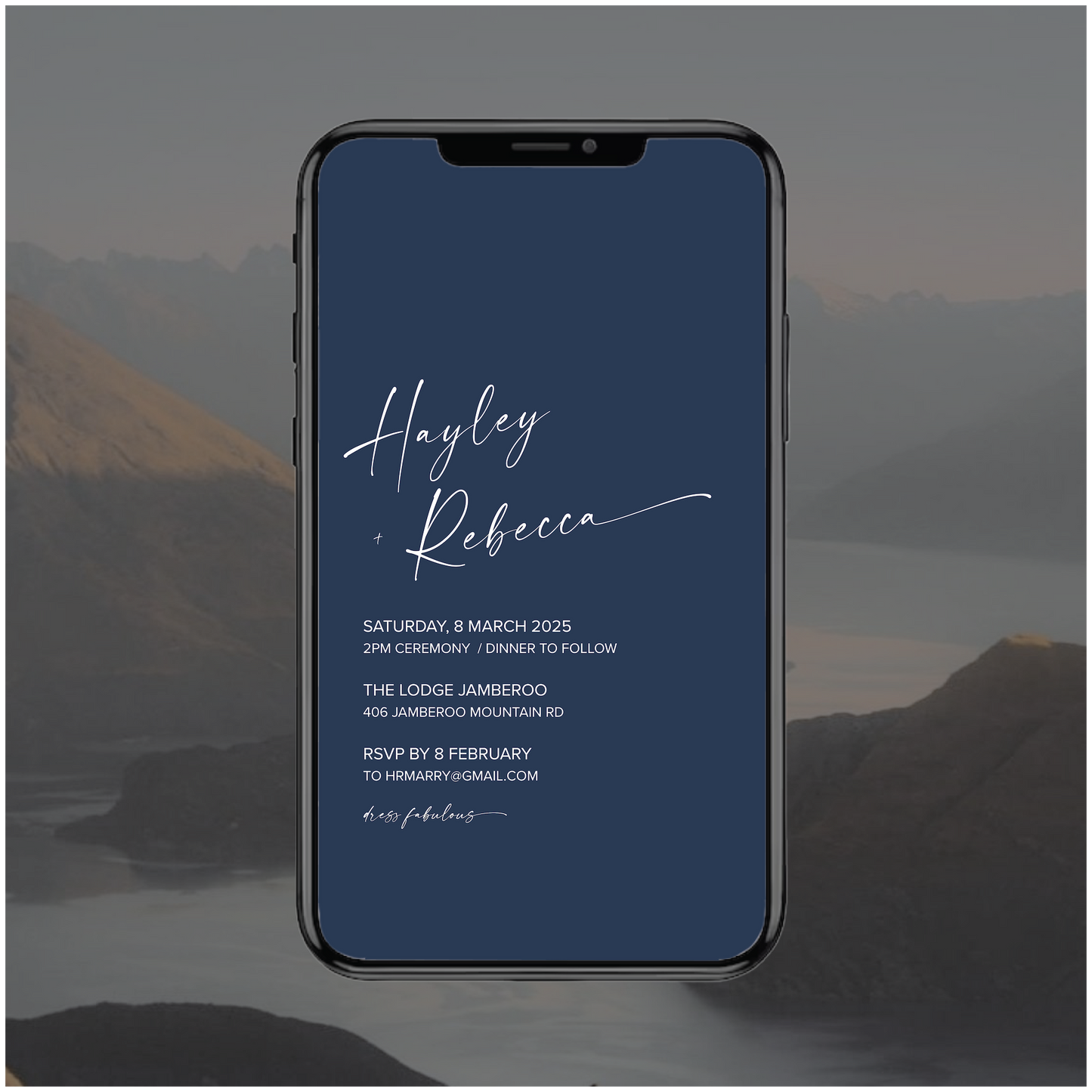 Wellington Digital File Invitation