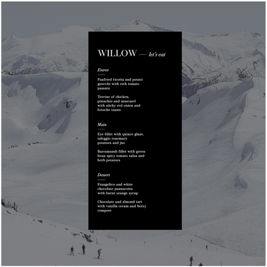 Whistler Menu