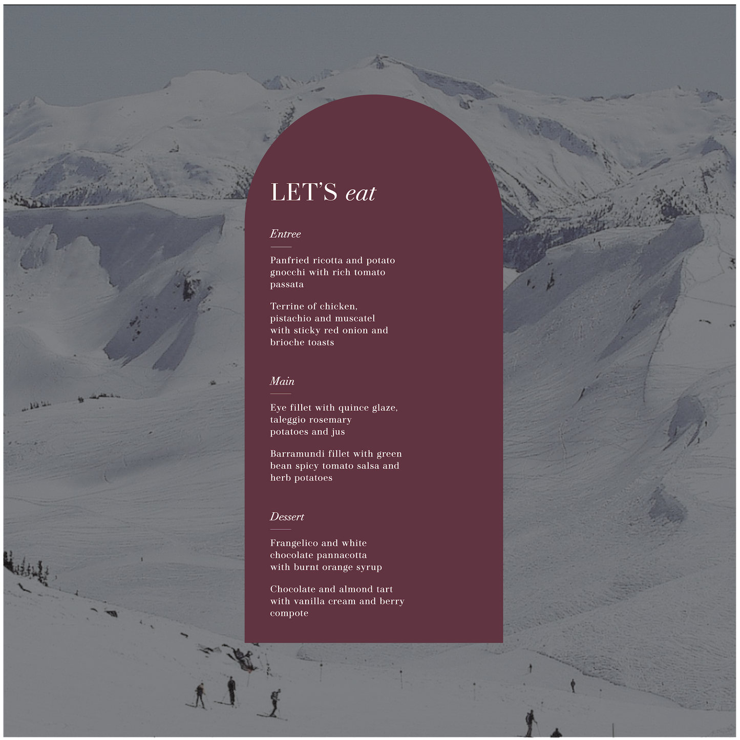 Whistler Menu
