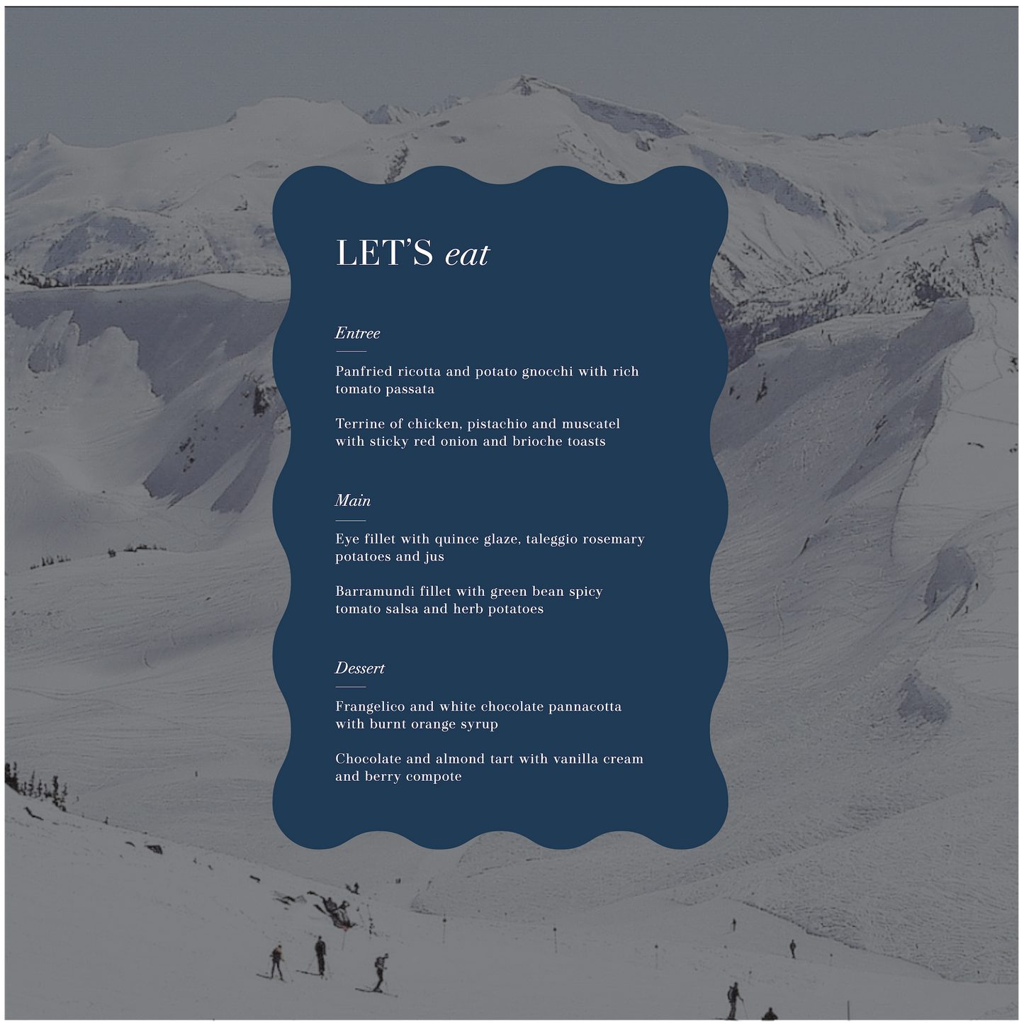 Whistler Menu