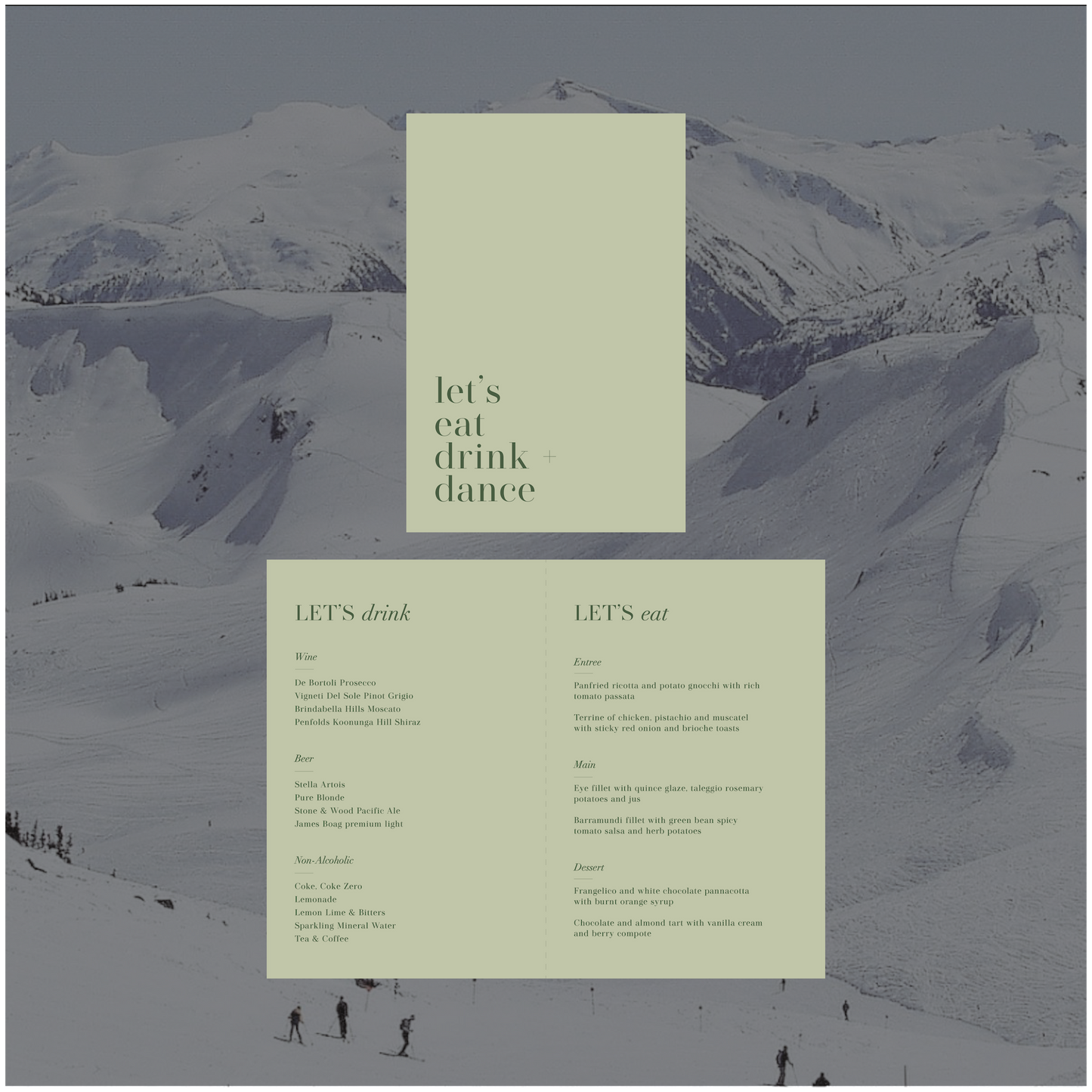 Whistler Standing Table Menu
