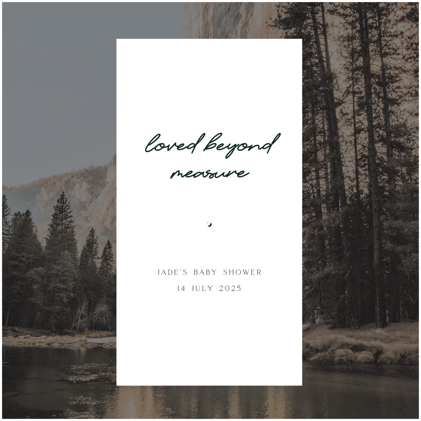 Yosemite Baby Shower Linen Sign