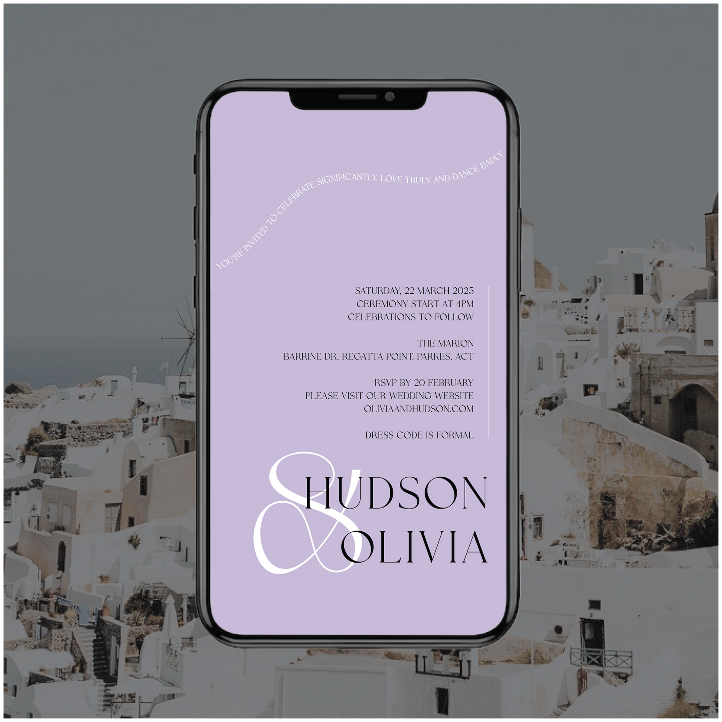 Santorini Digital File Invitation