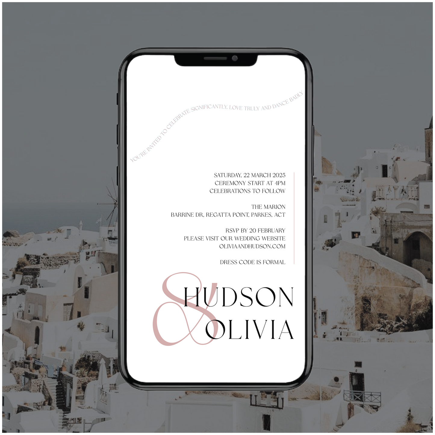 Santorini Digital File Invitation