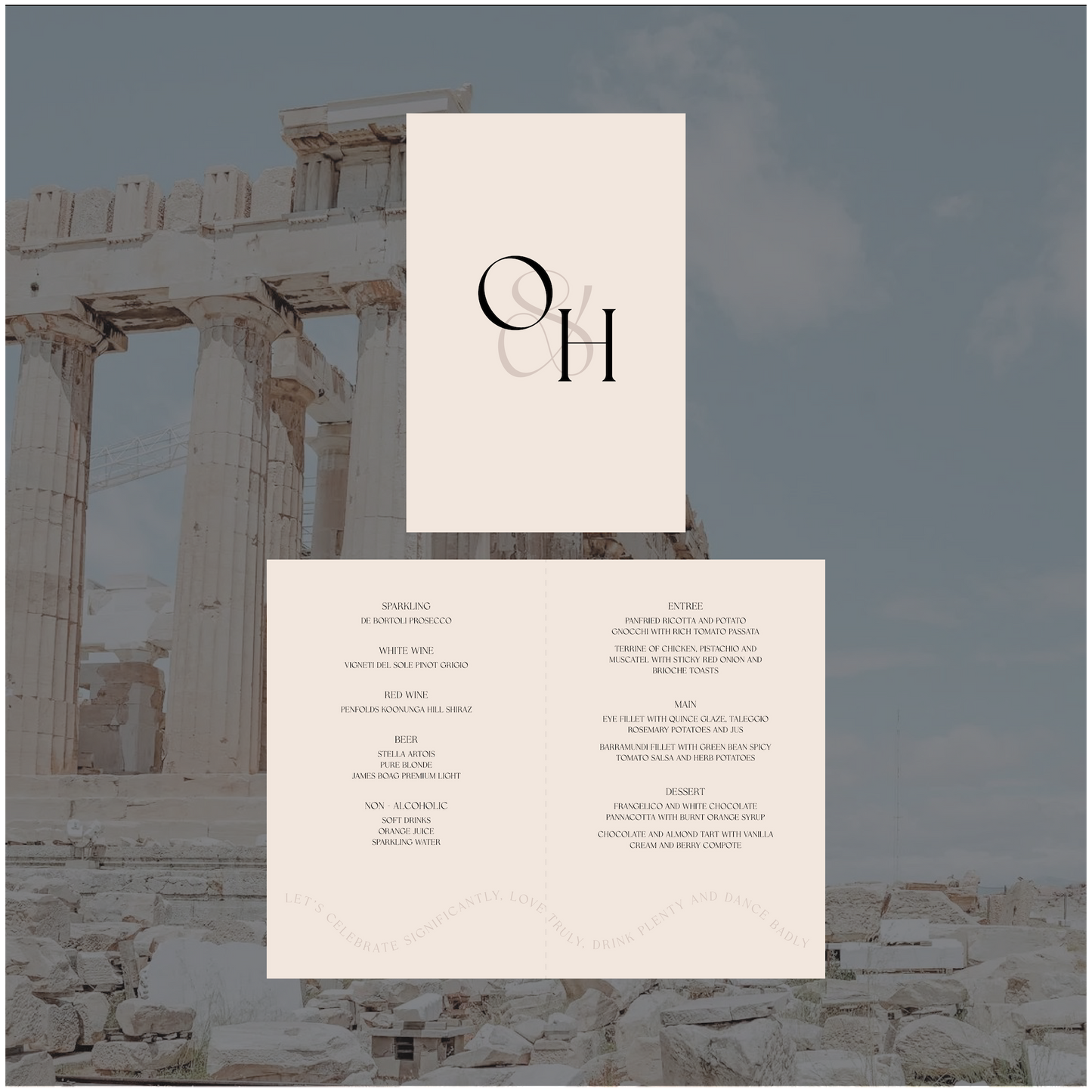 Athens Standing Table Menu