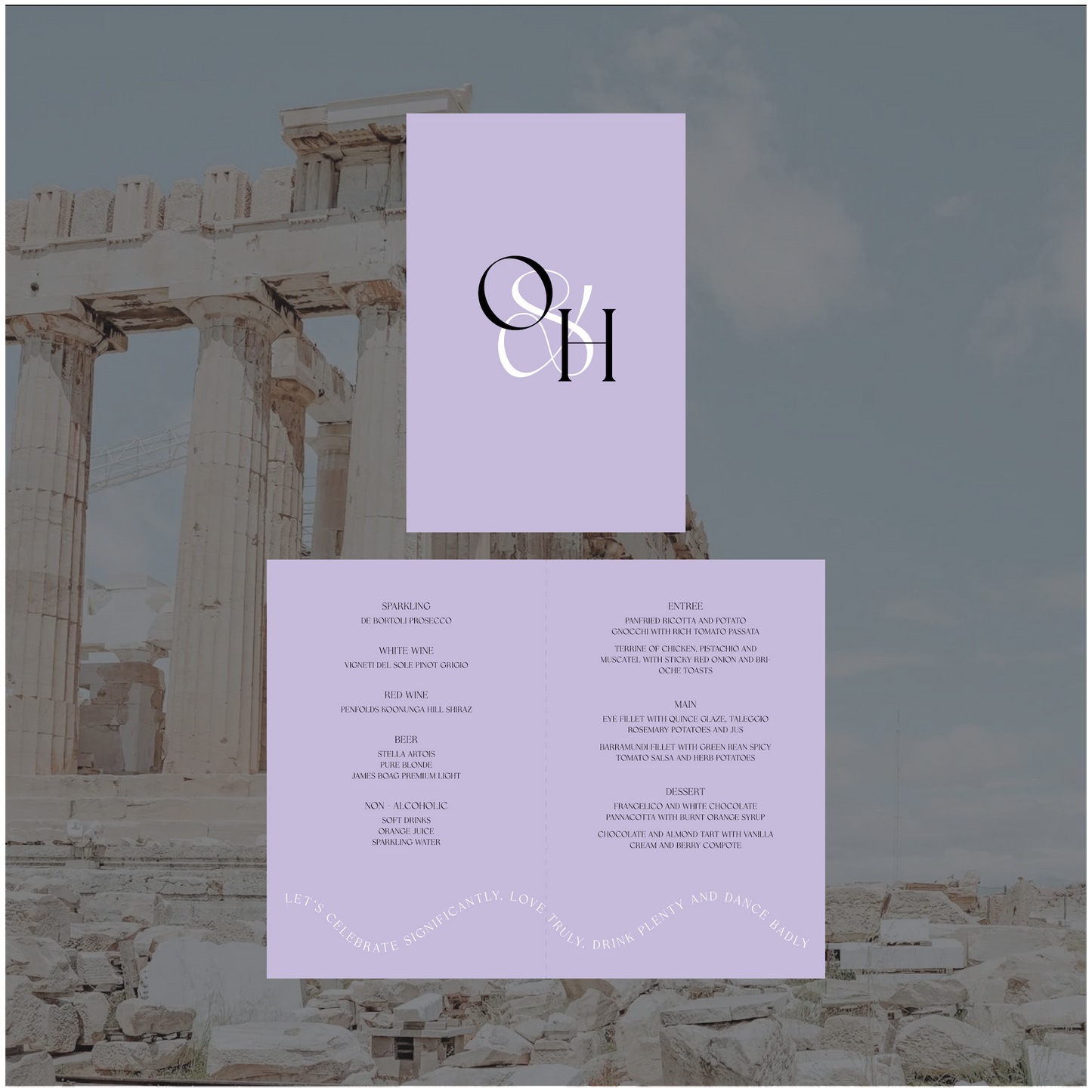 Athens Standing Table Menu