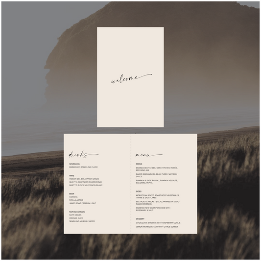 Auckland Standing Table Menu
