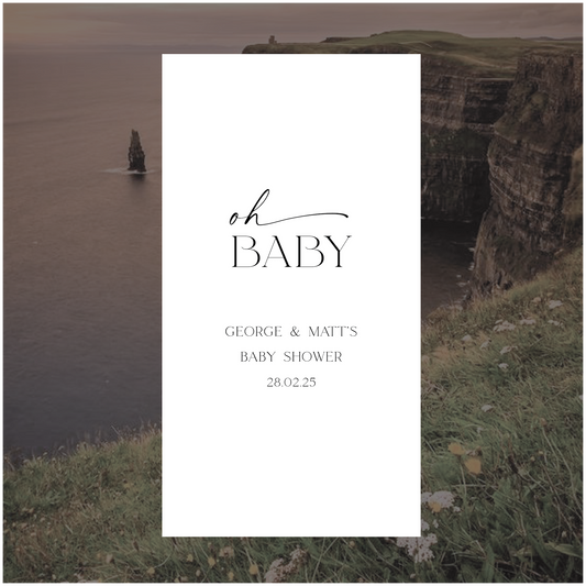 Cliffs of Moher Baby Shower Linen Sign