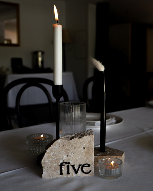 Hire Travertine Written Table Numbers