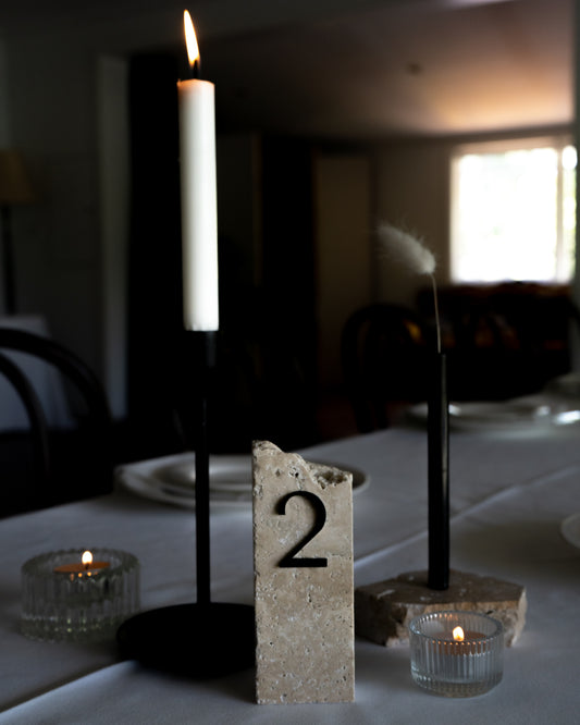 Hire Travertine Tall Table Numbers