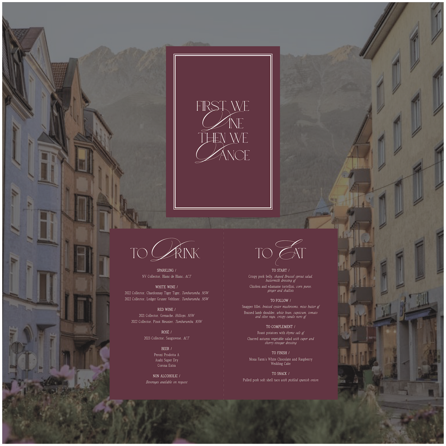 Innsbruck Standing Table Menu