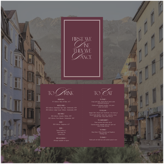 Innsbruck Standing Table Menu