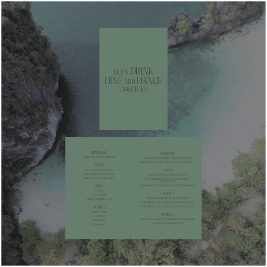 Krabi Standing Table Menu