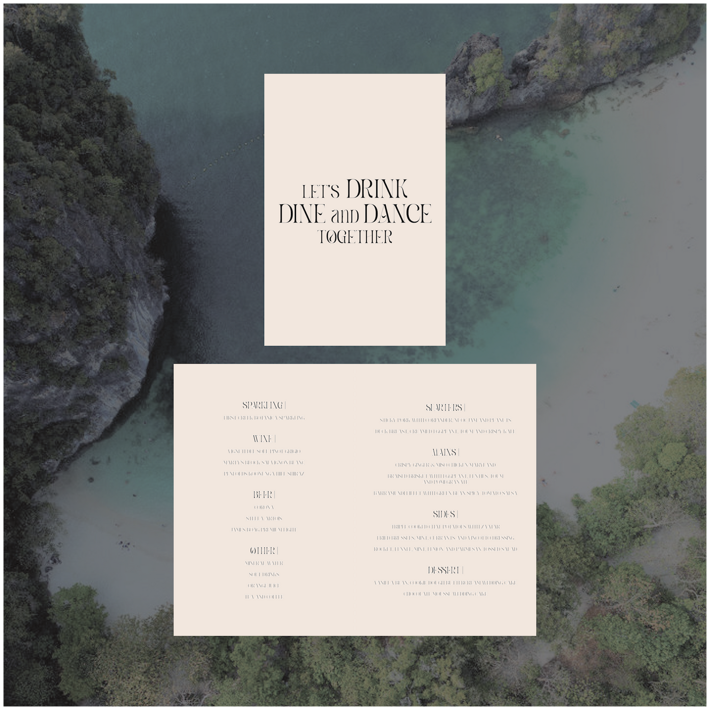 Krabi Standing Table Menu