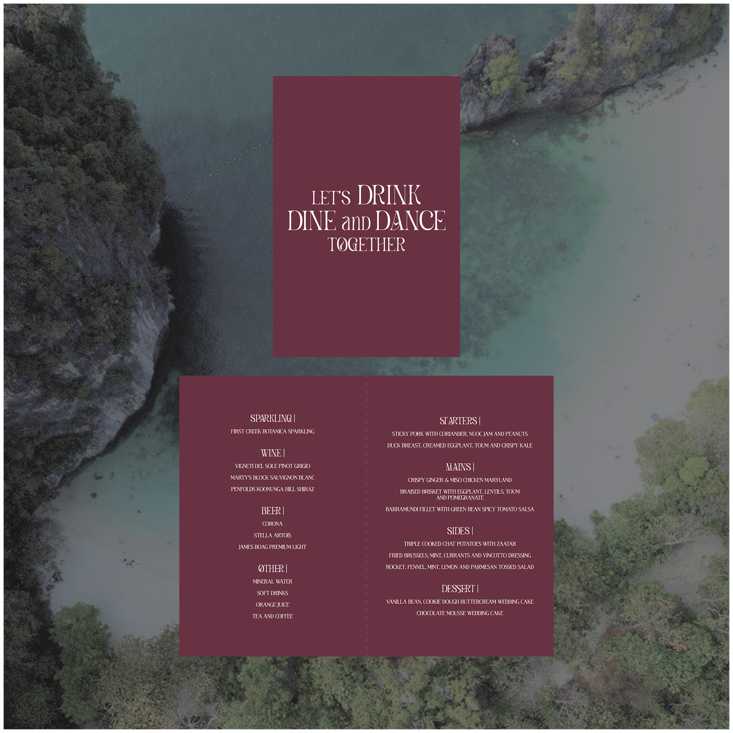 Krabi Standing Table Menu