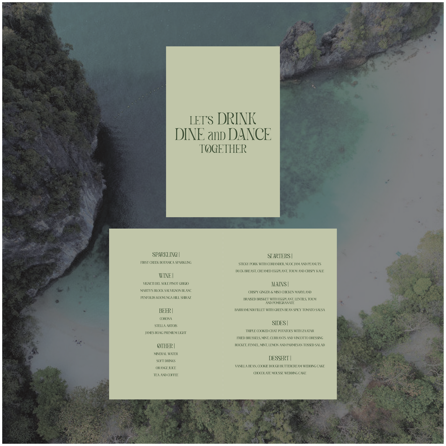Krabi Standing Table Menu