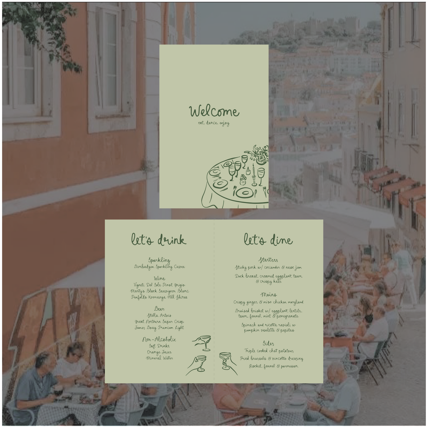 Lisbon Standing Table Menu