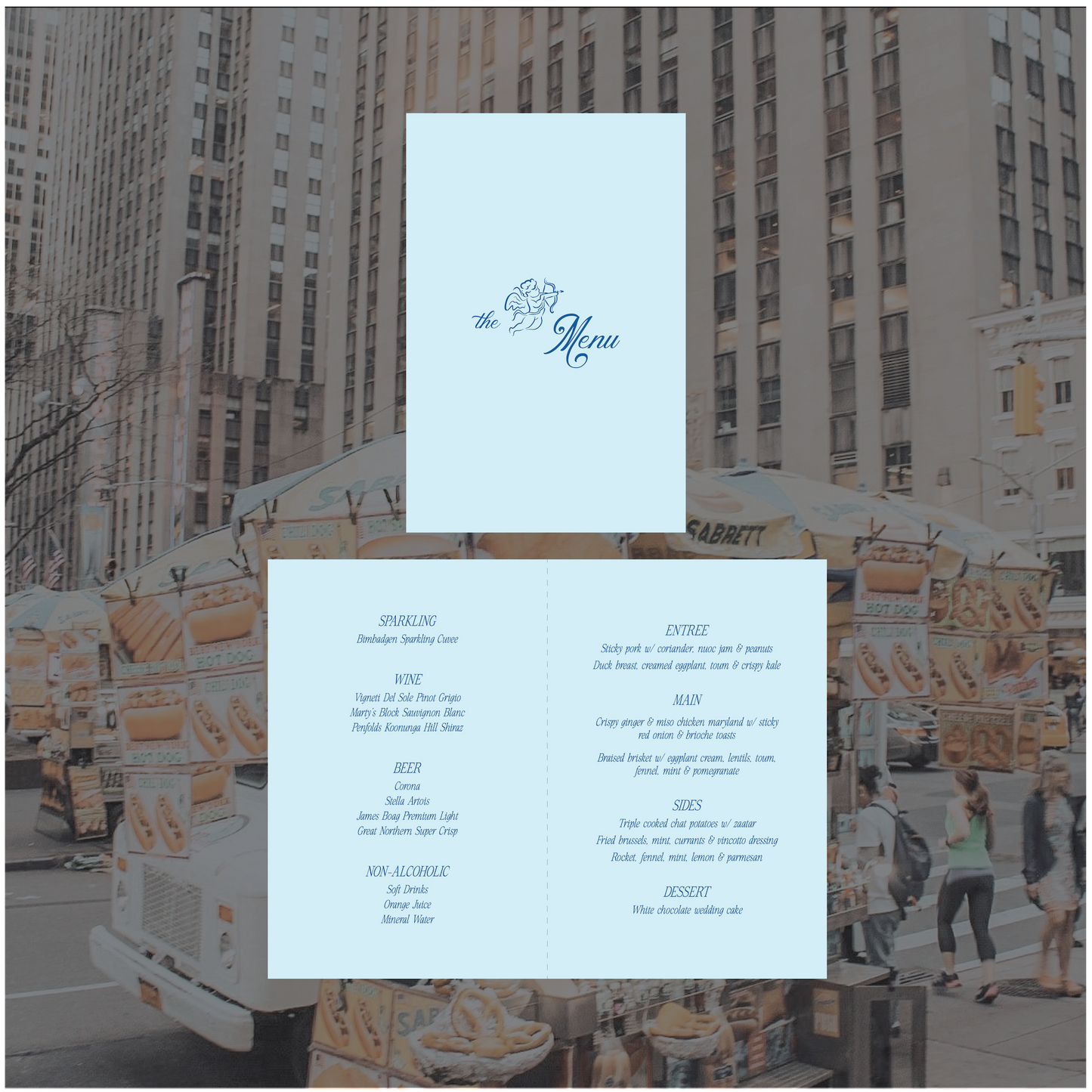 New York Standing Table Menu