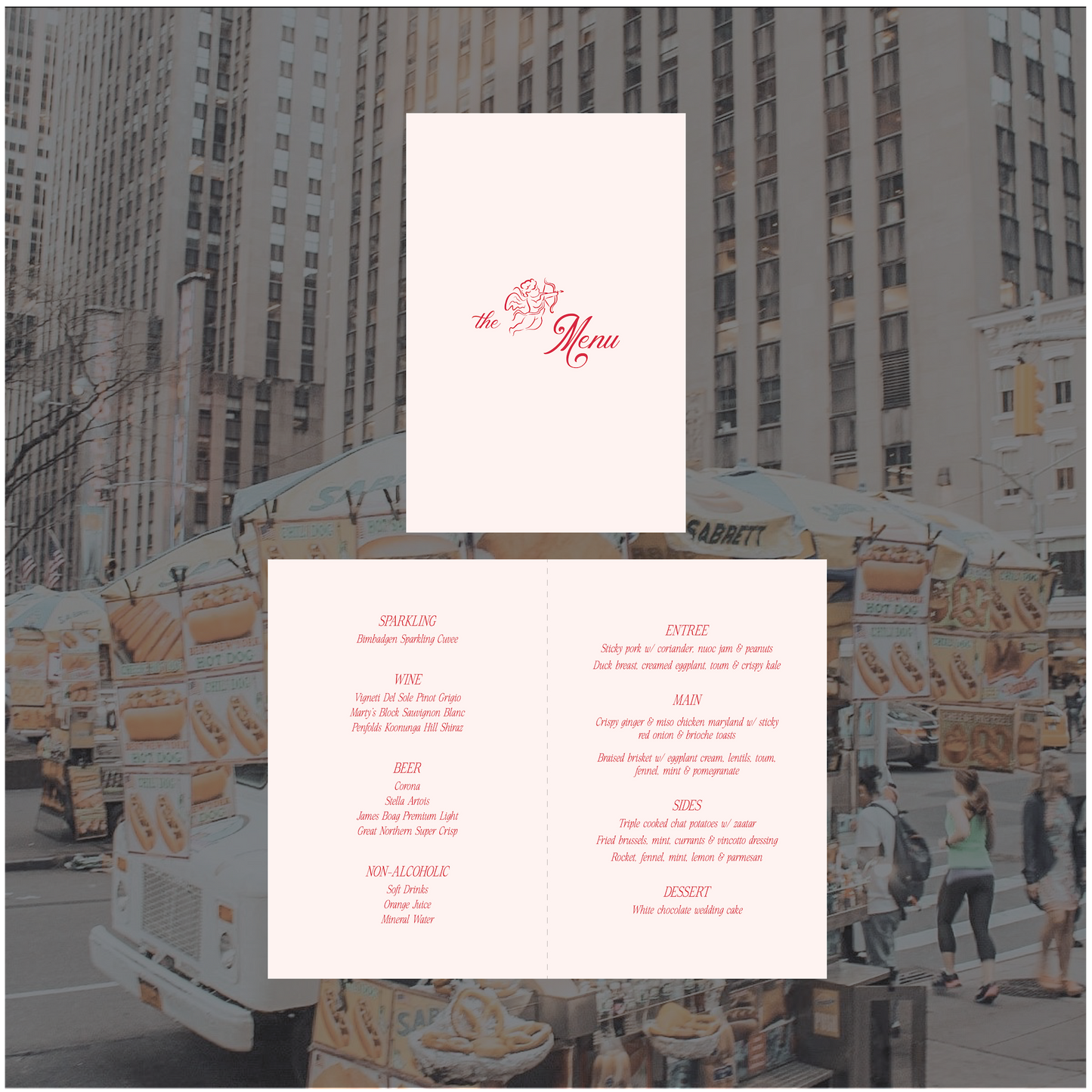 New York Standing Table Menu