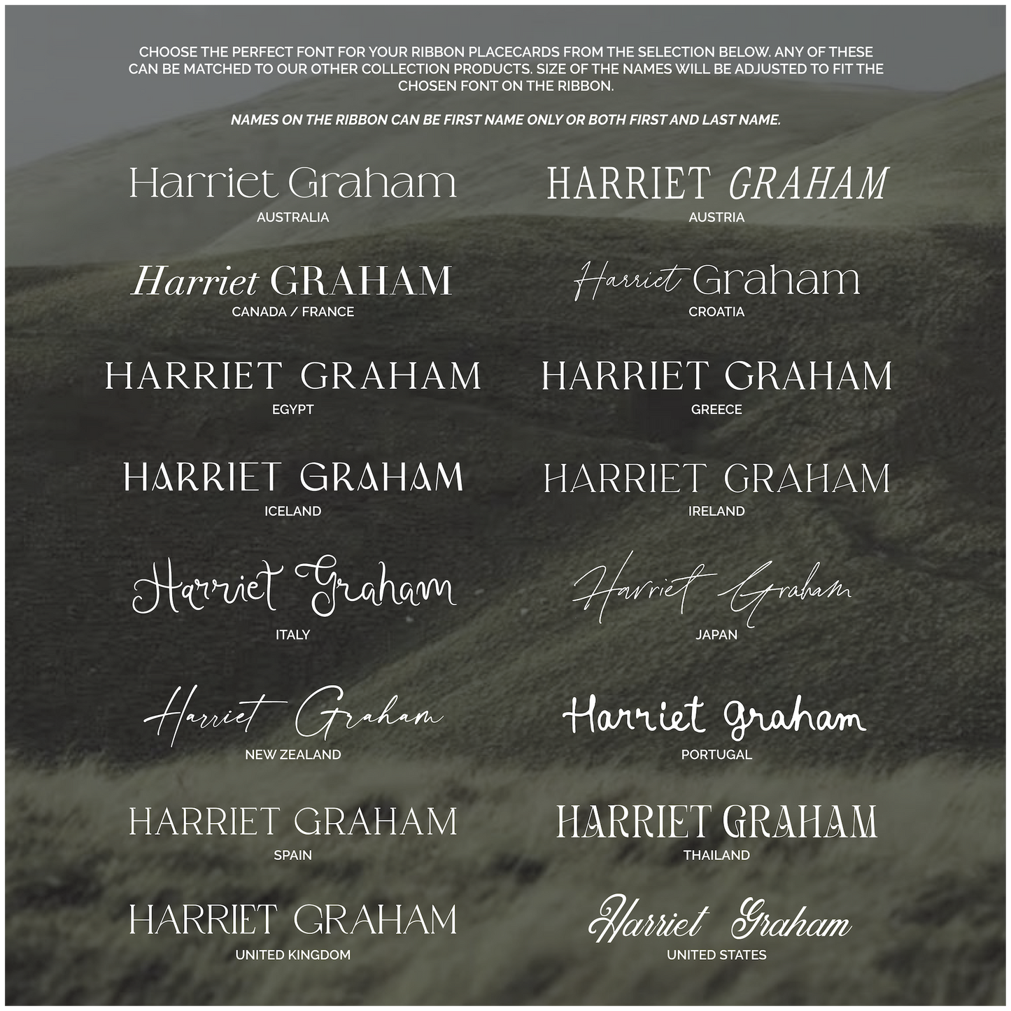 Printed Ribbon Placecards