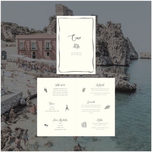 Sicily Standing  Table Menu