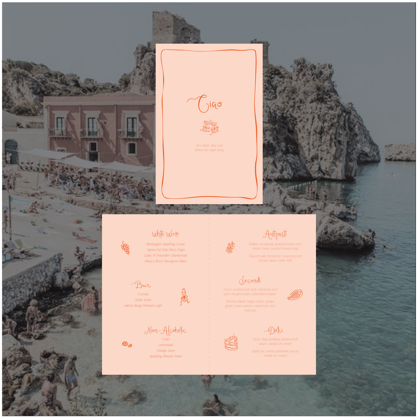 Sicily Standing  Table Menu