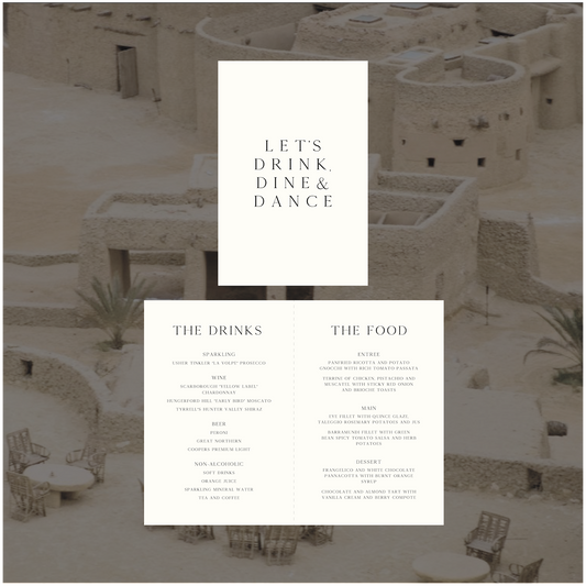 Siwa Standing Table Menu