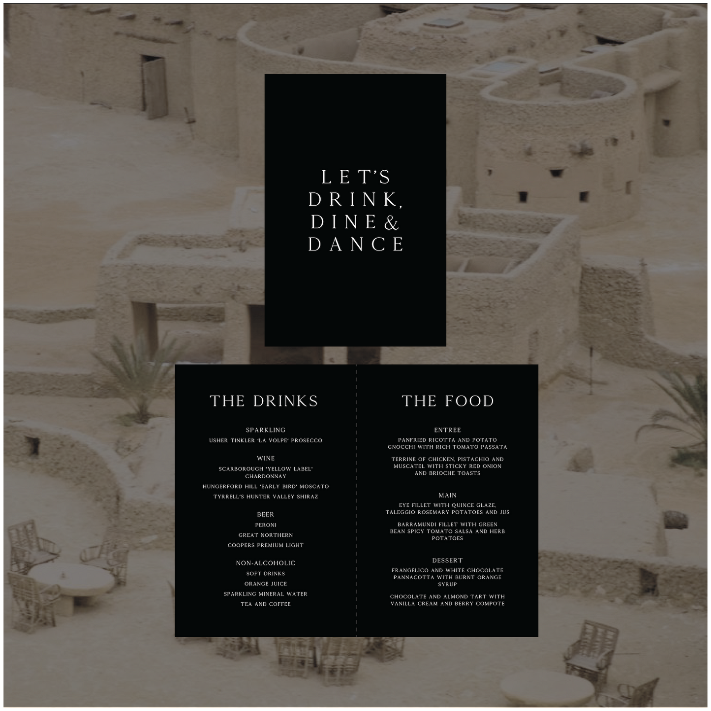 Siwa Standing Table Menu