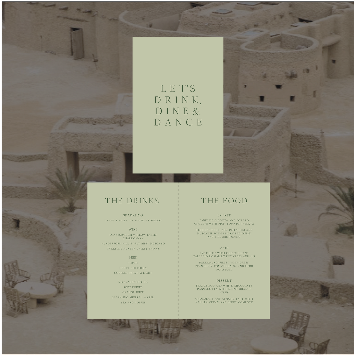 Siwa Standing Table Menu