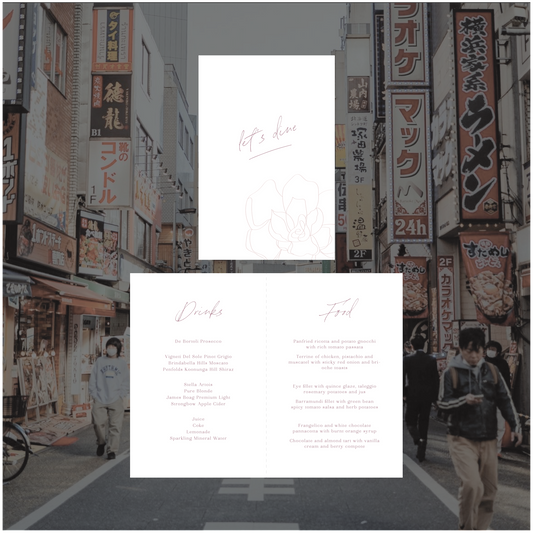 Tokyo Standing  Table Menu