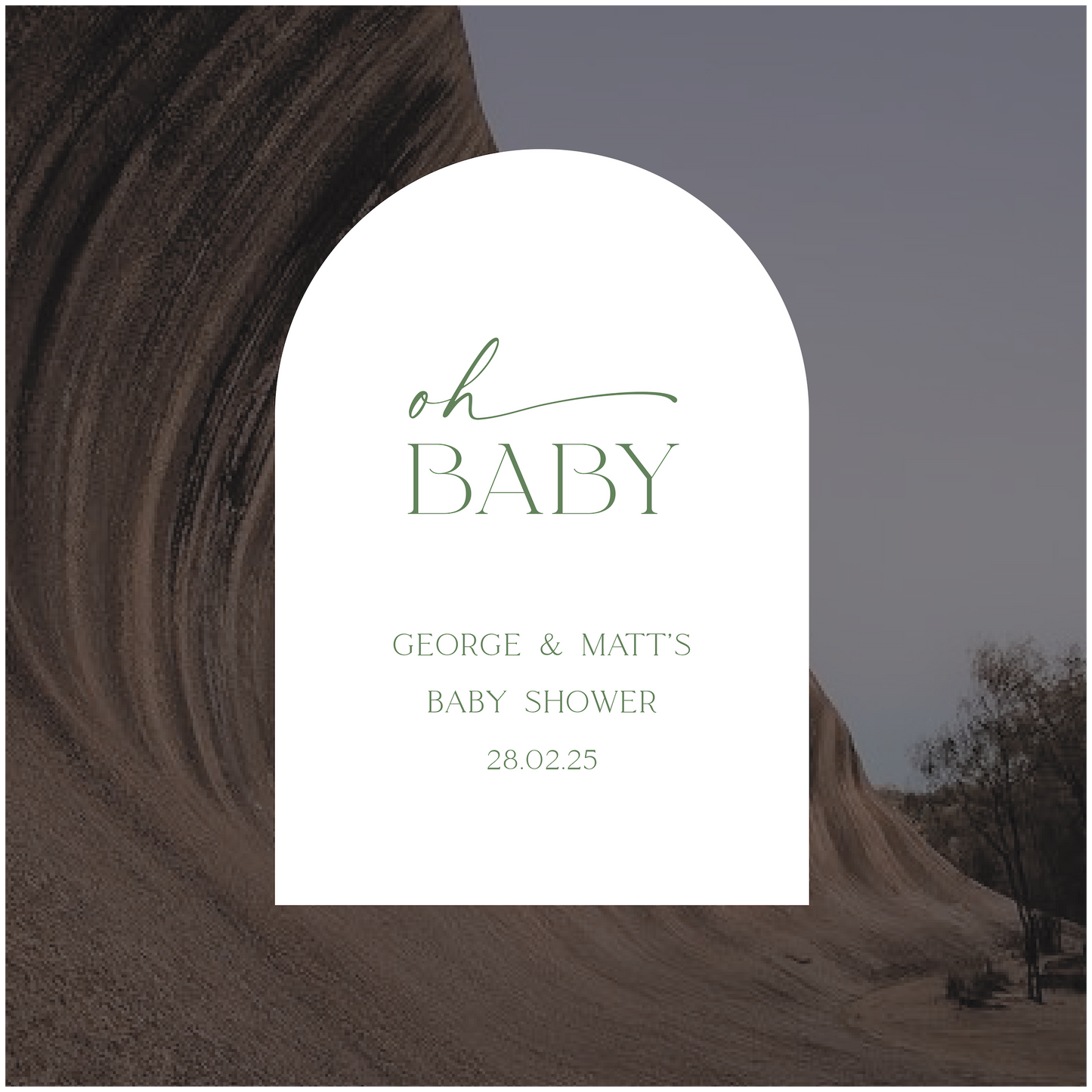 Wave Rock Baby Shower Welcome Sign