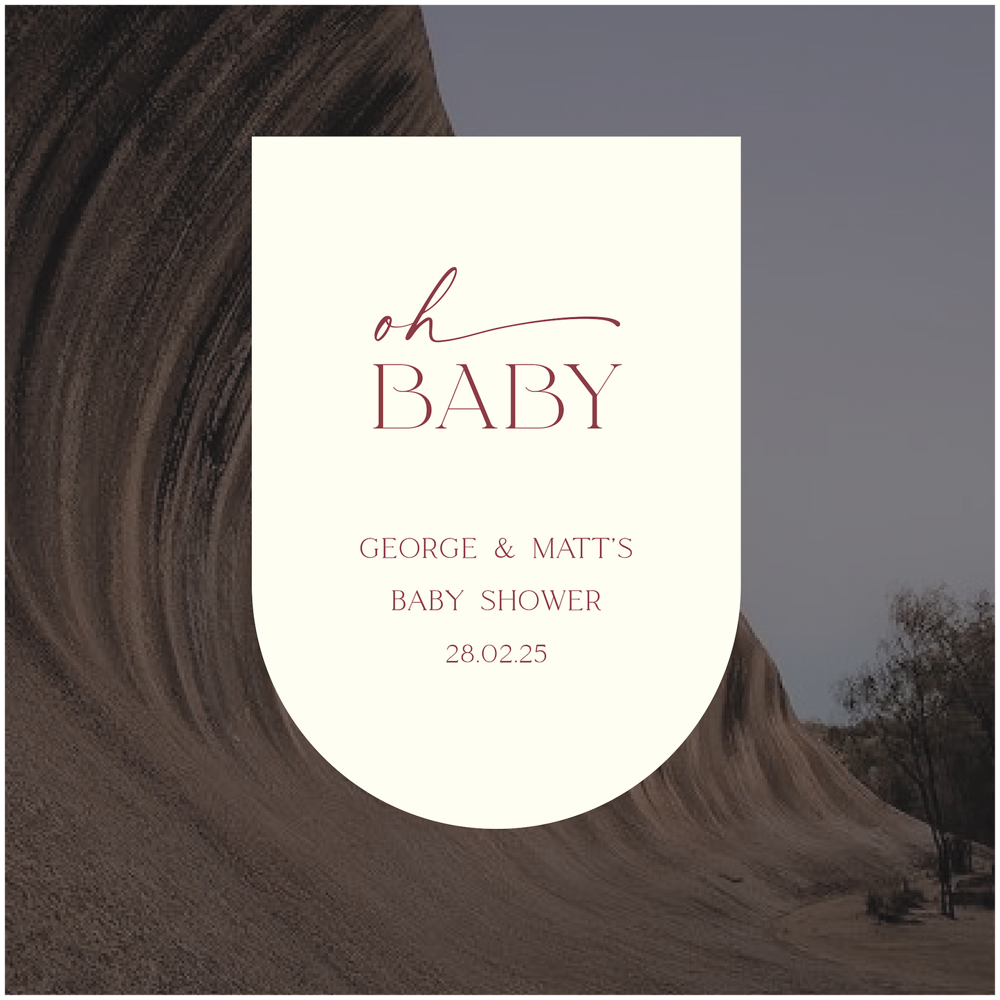 Wave Rock Baby Shower Welcome Sign