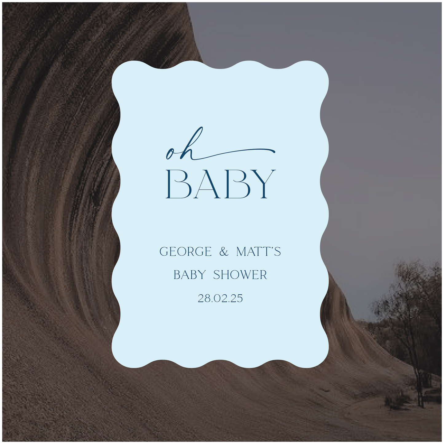 Wave Rock Baby Shower Welcome Sign