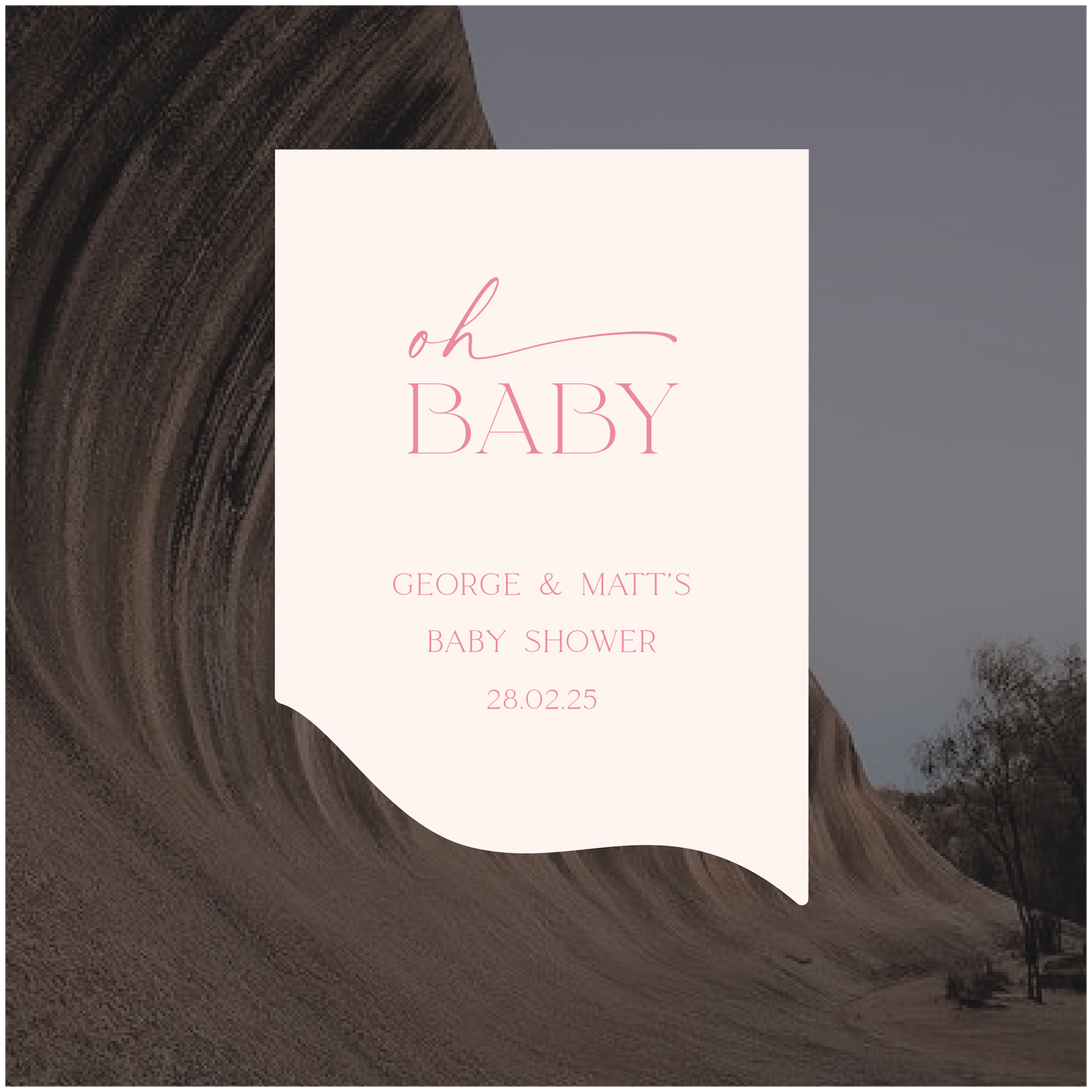 Wave Rock Baby Shower Welcome Sign