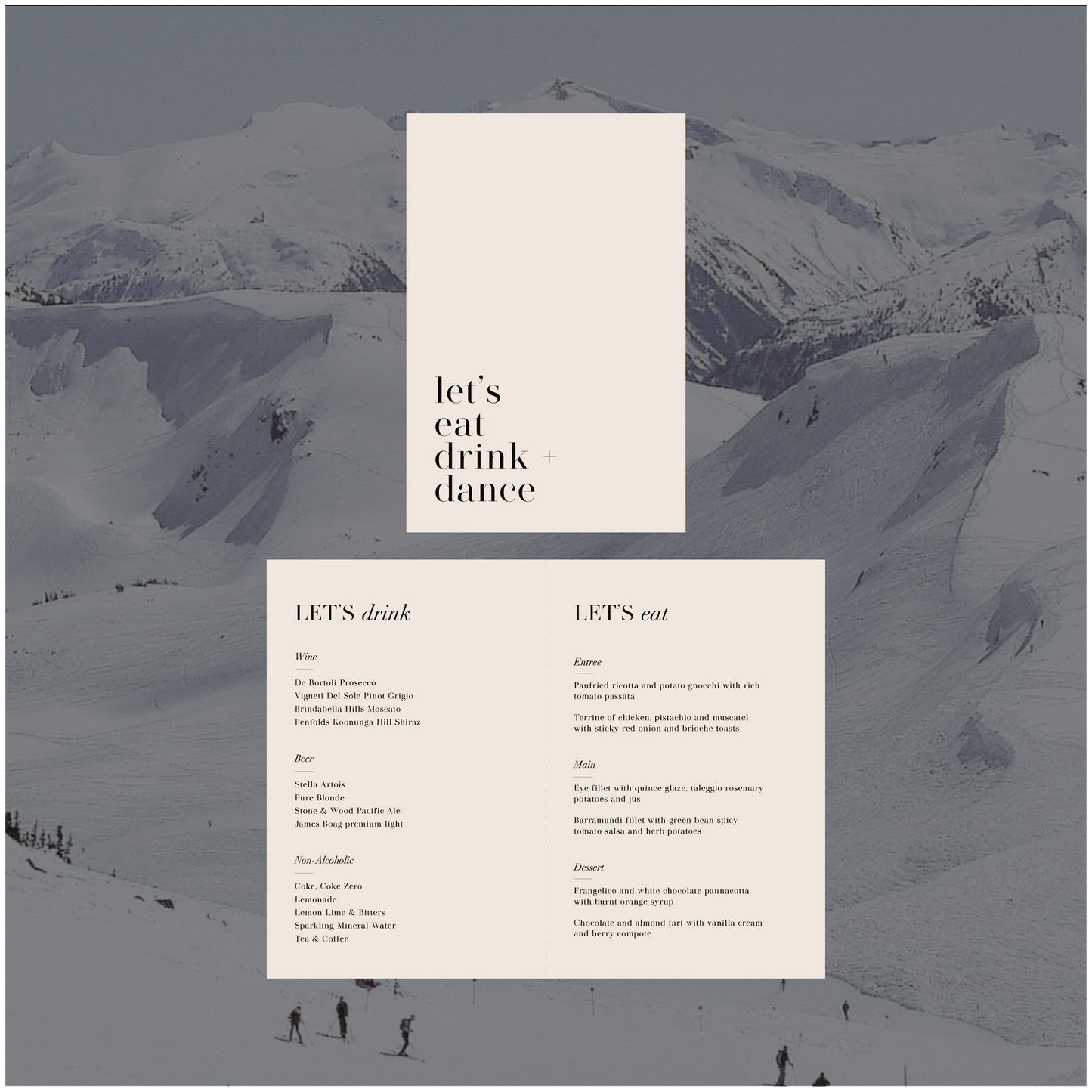Whistler Standing Table Menu