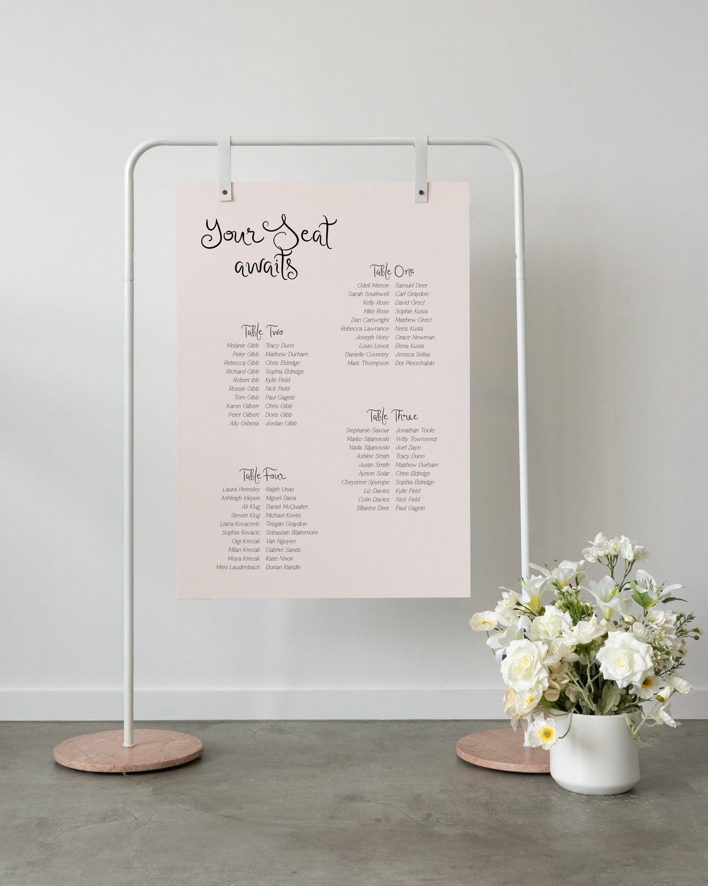 Hire White + Pink Marble Frame