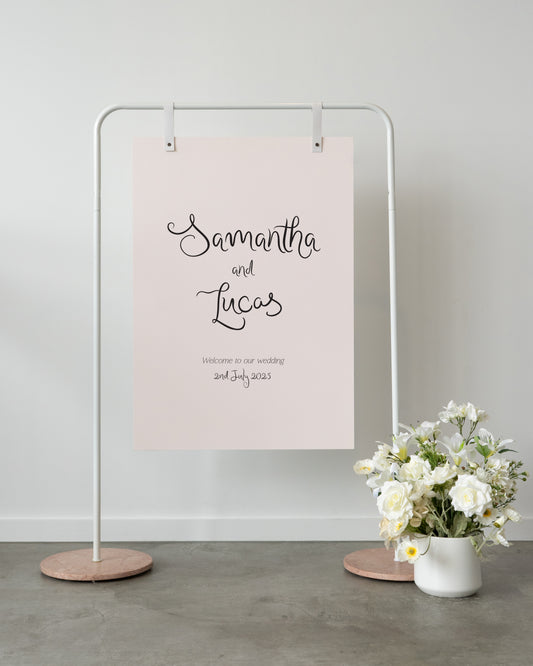 Hire White + Pink Marble Frame